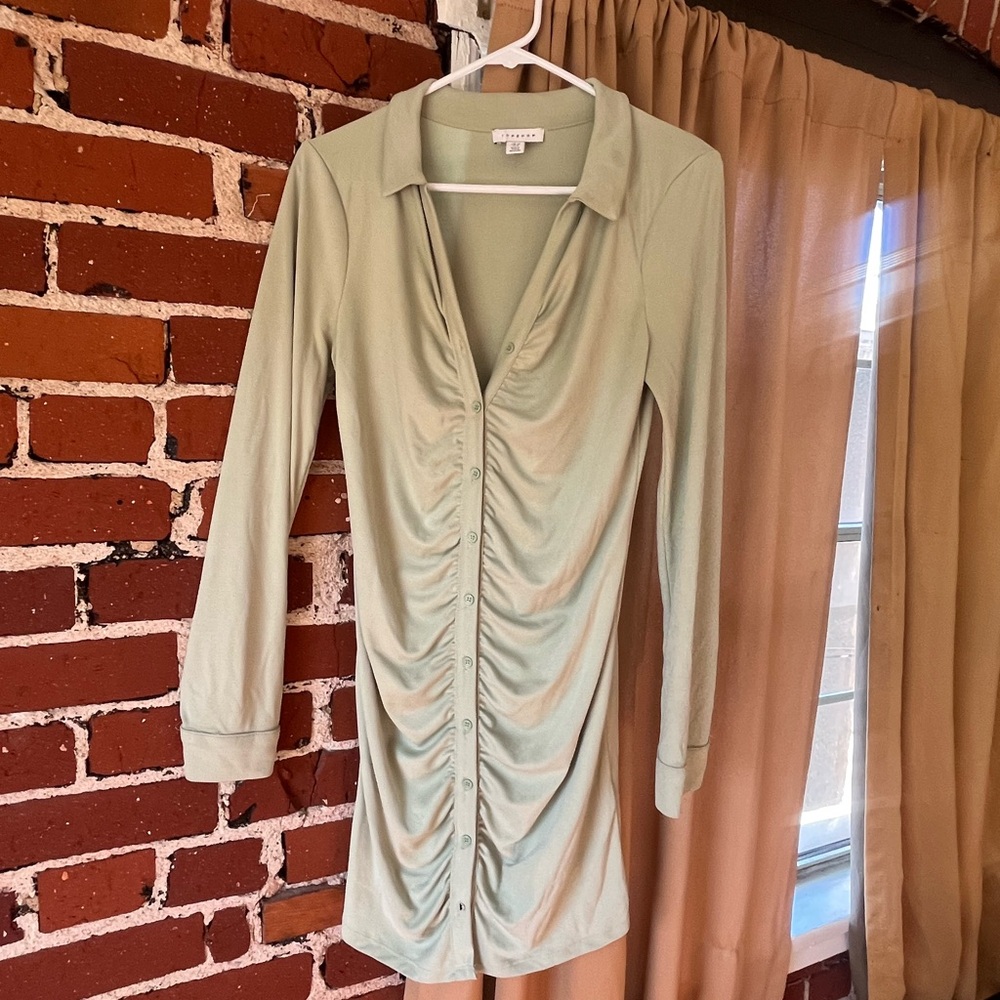 Topshop Sage Long Sleeve Dress